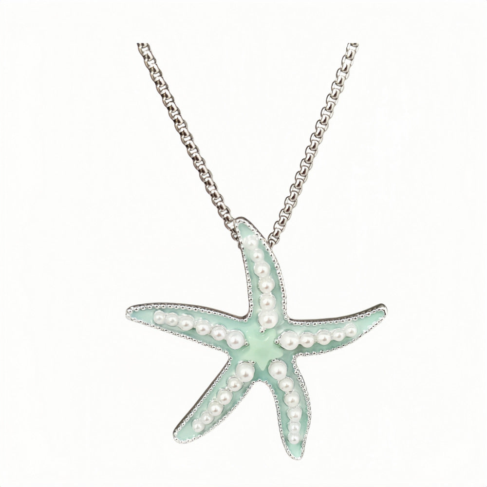 Metal Luminous Starfish Necklace Ocean Elf Beach Party