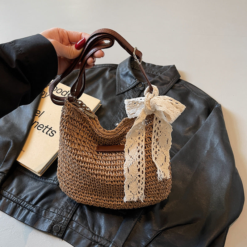 Woven Hollowed Shoulder Bag