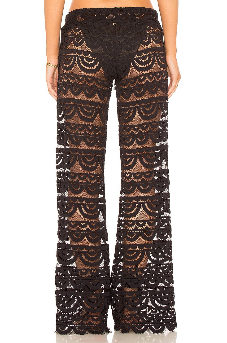 Sweet Lace Hollow-out Wide-leg Pants For Women