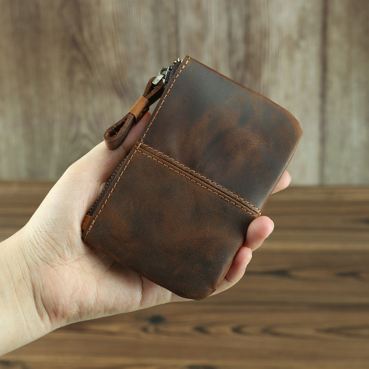 Monedero retro de cuero de Caballo Loco para hombre