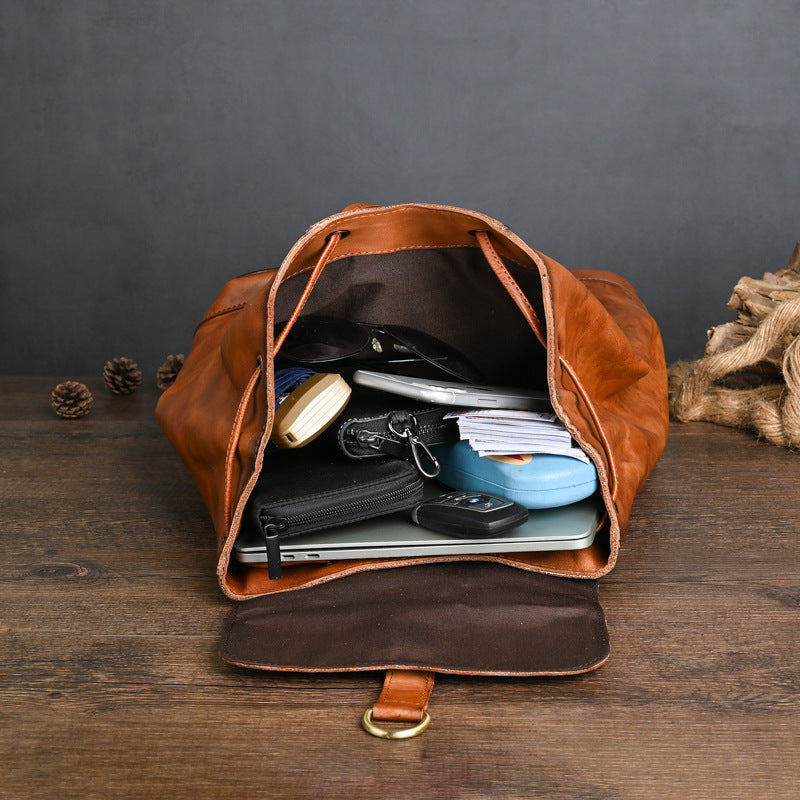 Mochila de cuero para viajes de ocio