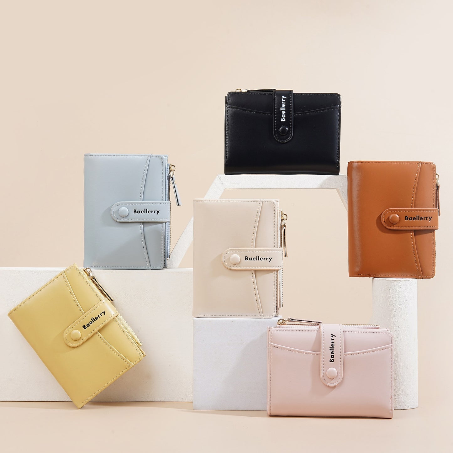 Cartera corta de PU de moda para mujer
