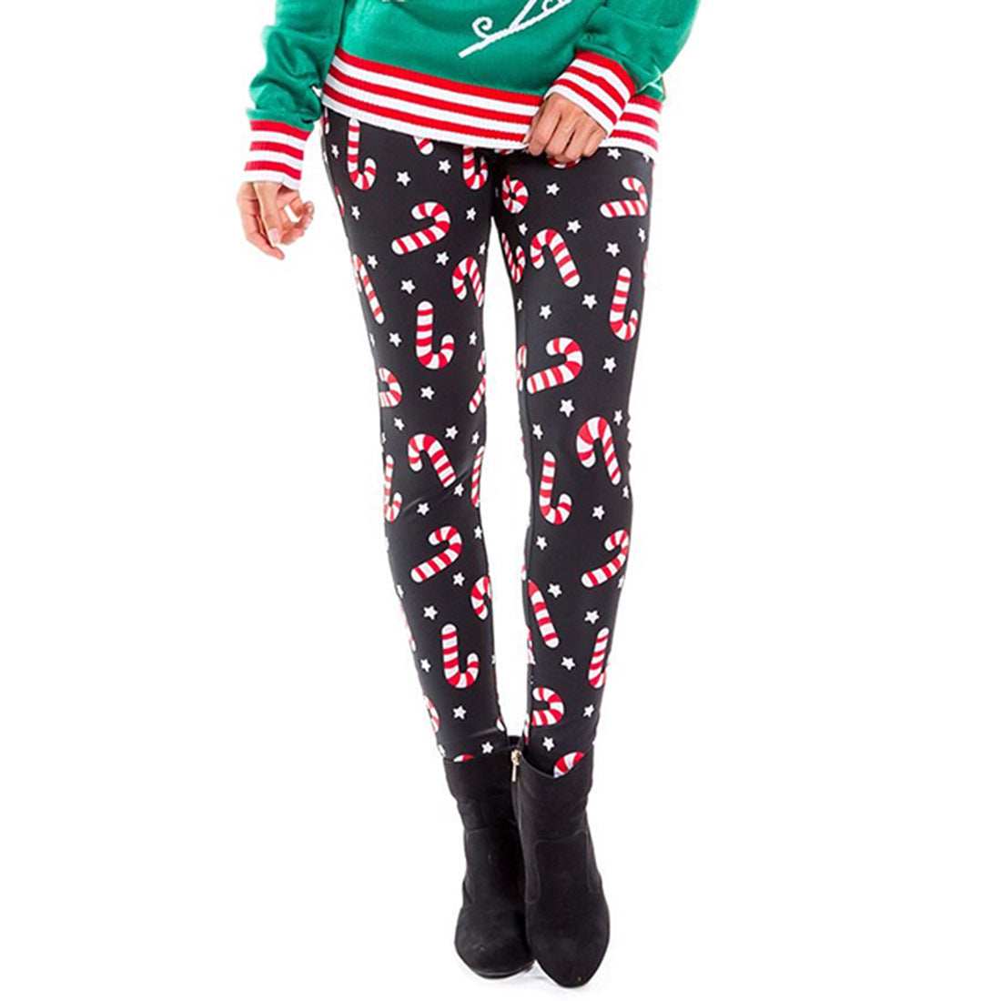 Stretch Digital Printing Sports Ninth Pants Women