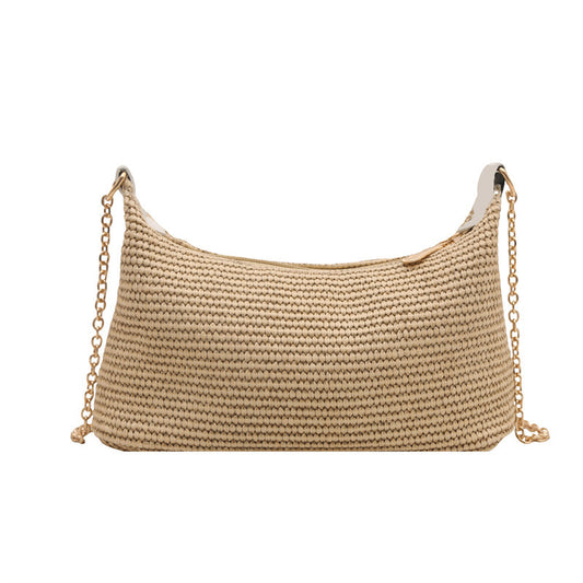Vacation Style Straw Woven Beach Tote Bag