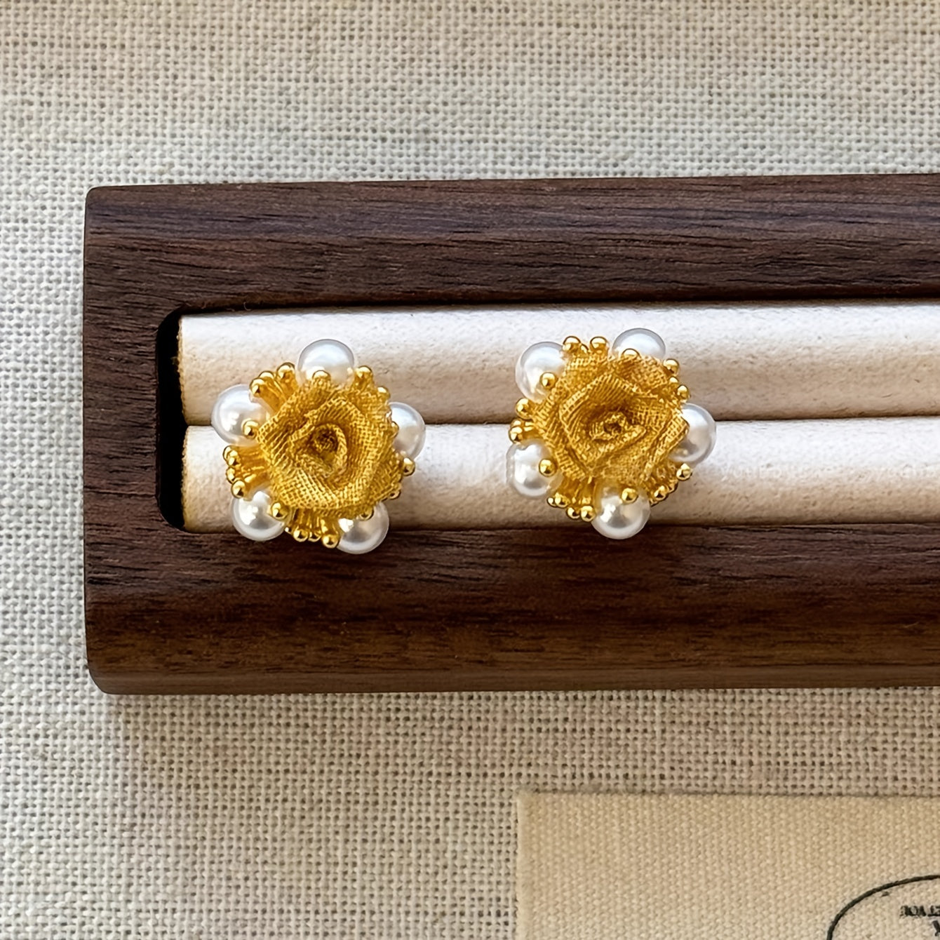 Flower-like Brocade Flower Beaded Tassel Earrings