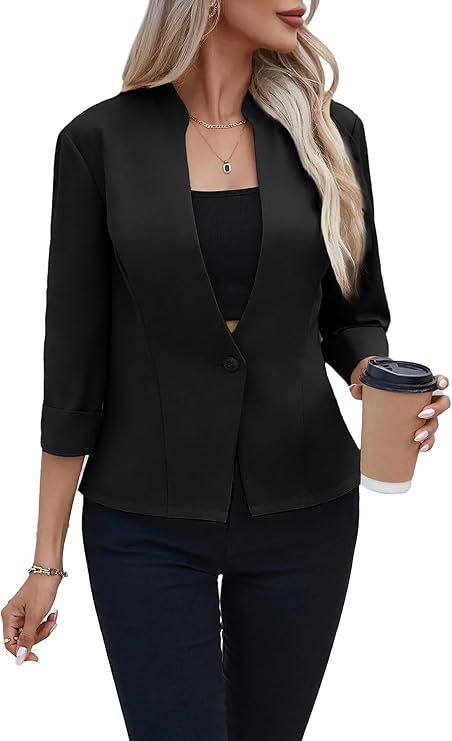 Light And Thin Fully Lined Slim Fit Stand Collar Casual Small Suit Jacket