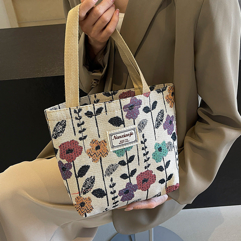 Schulterhandtasche aus Canvas mit großem Fassungsvermögen