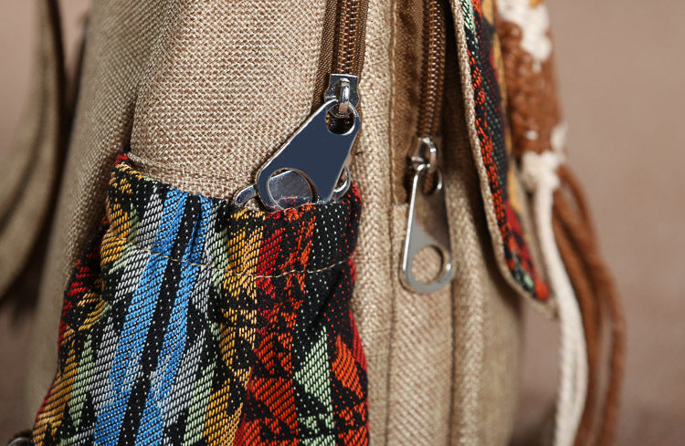 Canvas tassel backpack