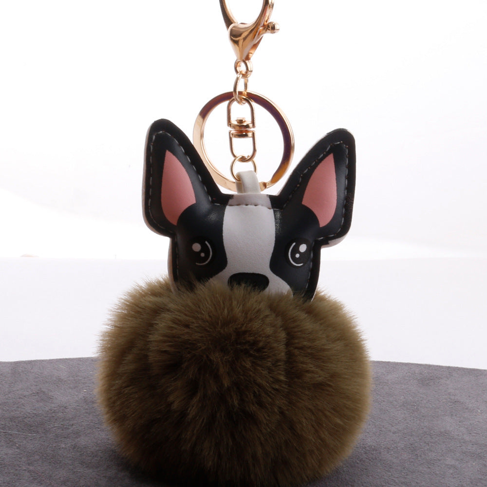 PU puppy feather ball key pendant Pendant