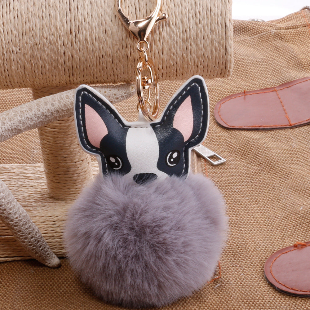 PU puppy feather ball key pendant Pendant