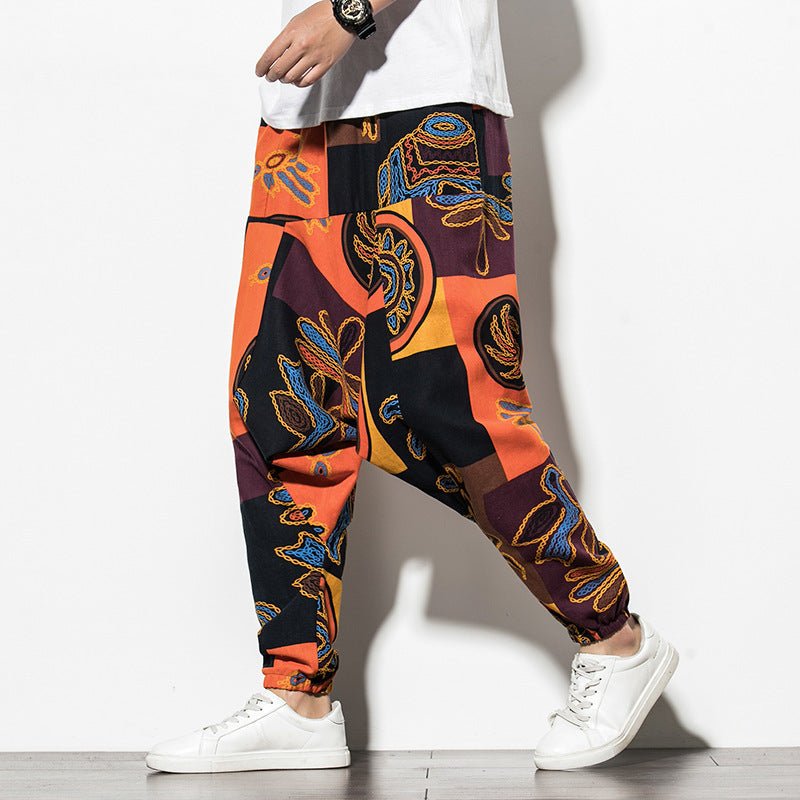 Summer Chinese Wind Bundle Foot Pants For Men Fattening - BAGMODA