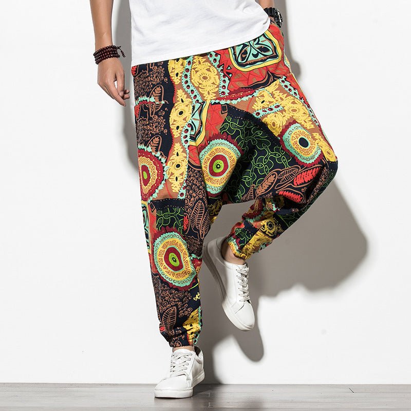 Summer Chinese Wind Bundle Foot Pants For Men Fattening - BAGMODA
