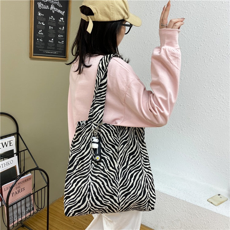 Zebra Canvas Tote Bag