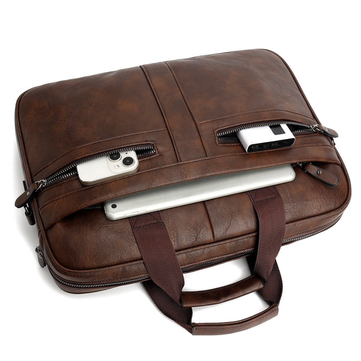 Retro Crazy Horse Pattern Briefcase