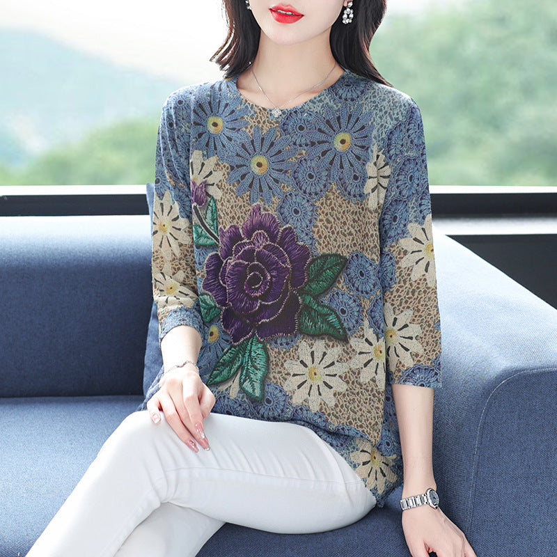 Plus Size Blouse For Middle-aged Women Knitwear
