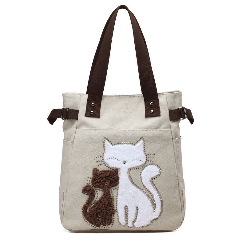 Süße Plüsch-Canvas-Tasche