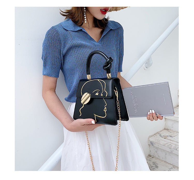 Female Bag, Portable Messenger Bag, Western Style Chain Shoulder Bag