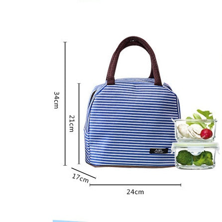 New Oxford cloth striped large insulation lunch bag portable breast milk preservation package insulation camping lunch box package wholesale