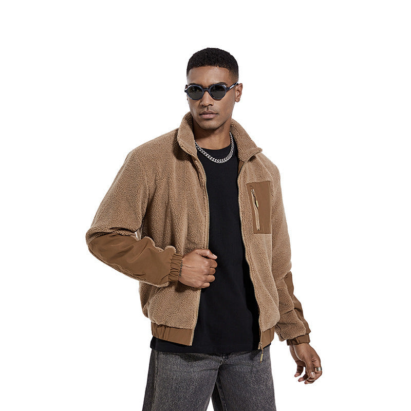 Berber Fleece Coat Men's Autumn And Winter Stand Collar