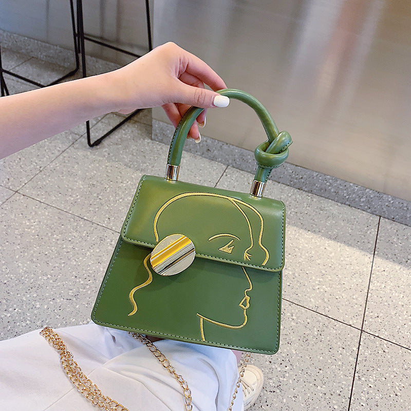 Female Bag, Portable Messenger Bag, Western Style Chain Shoulder Bag