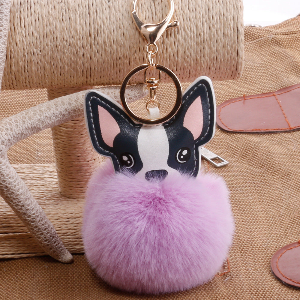 PU puppy feather ball key pendant Pendant