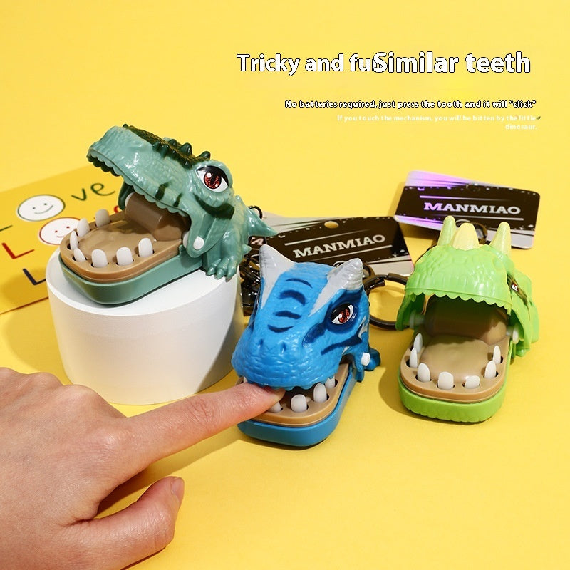 Creative Cartoon Biting Dinosaur Toy Car Key Ring