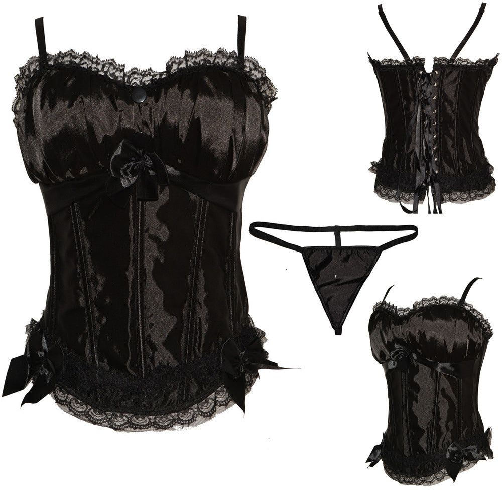 Black And White Erotic Lingeriecourt Corset