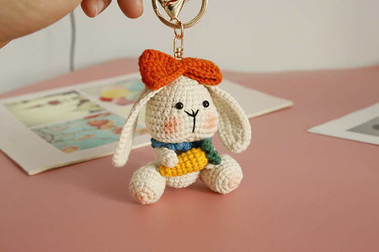 Exquisite Wool Crocheted Rabbit Pendant
