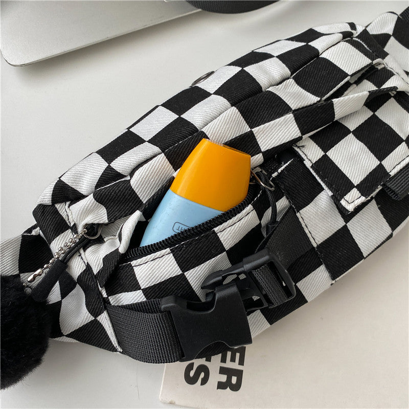 Black And White Crossbody Waist Bag