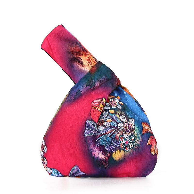 Japanese Mini Portable Knot Wrist Bag Women Top Handle Bag