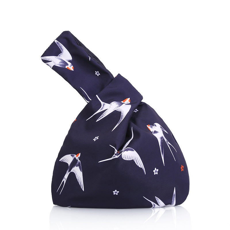 Japanese Mini Portable Knot Wrist Bag Women Top Handle Bag