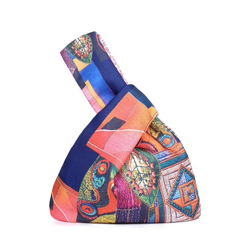 Japanese Mini Portable Knot Wrist Bag Women Top Handle Bag