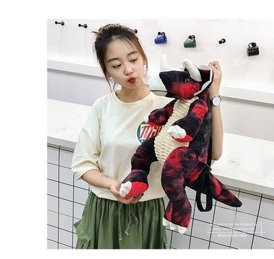 Creative 3D Dinosaur Backpack for Children Cartoon Animal Plush Dinosaurs Bag Cute Funny Parent-child Bags for Girl Boys