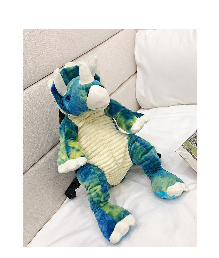 Creative 3D Dinosaur Backpack for Children Cartoon Animal Plush Dinosaurs Bag Cute Funny Parent-child Bags for Girl Boys