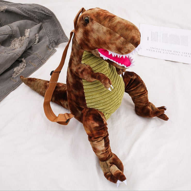 Creative 3D Dinosaur Backpack for Children Cartoon Animal Plush Dinosaurs Bag Cute Funny Parent-child Bags for Girl Boys
