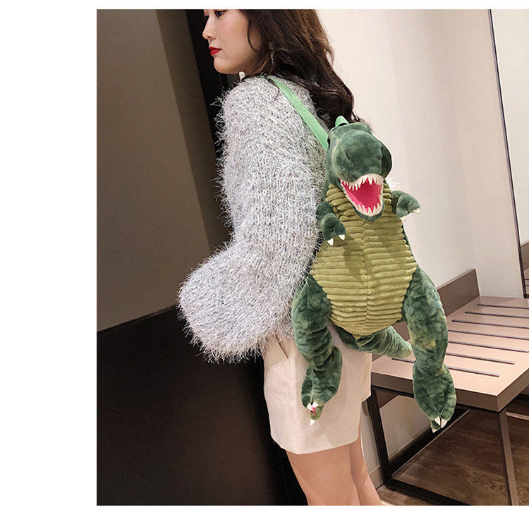 Creative 3D Dinosaur Backpack for Children Cartoon Animal Plush Dinosaurs Bag Cute Funny Parent-child Bags for Girl Boys