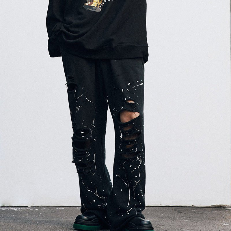 All - match Personality Ripped Simple Pants For Men - BAGMODA