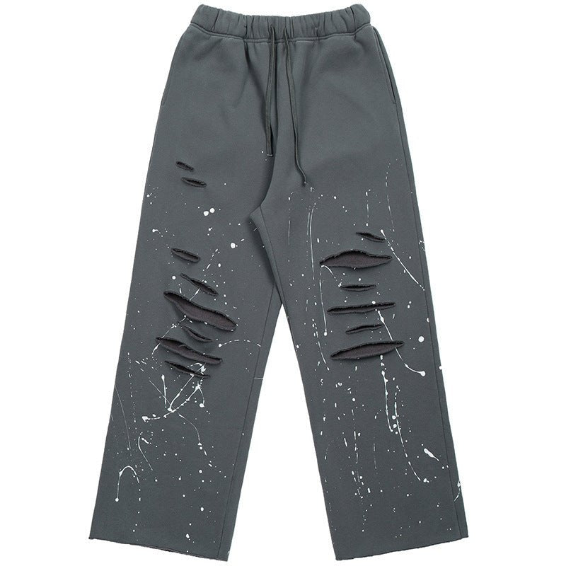 All - match Personality Ripped Simple Pants For Men - BAGMODA