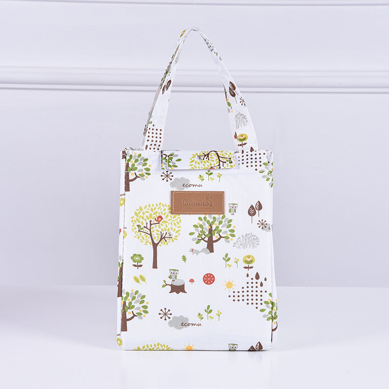 Color Portable Insulated Lunch Bag Cartoon Pattern Outdoor Picnic Bag