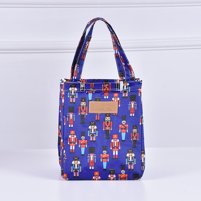 Color Portable Insulated Lunch Bag Cartoon Pattern Outdoor Picnic Bag