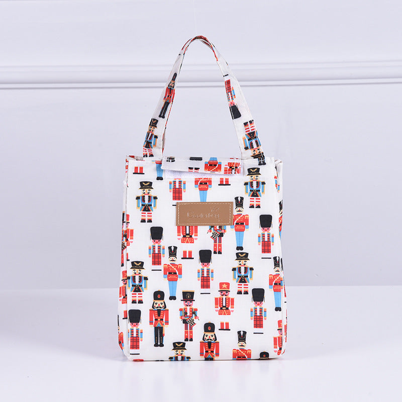 Color Portable Insulated Lunch Bag Cartoon Pattern Outdoor Picnic Bag
