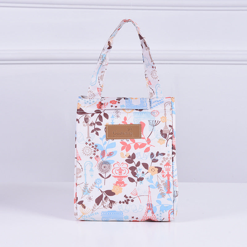 Color Portable Insulated Lunch Bag Cartoon Pattern Outdoor Picnic Bag