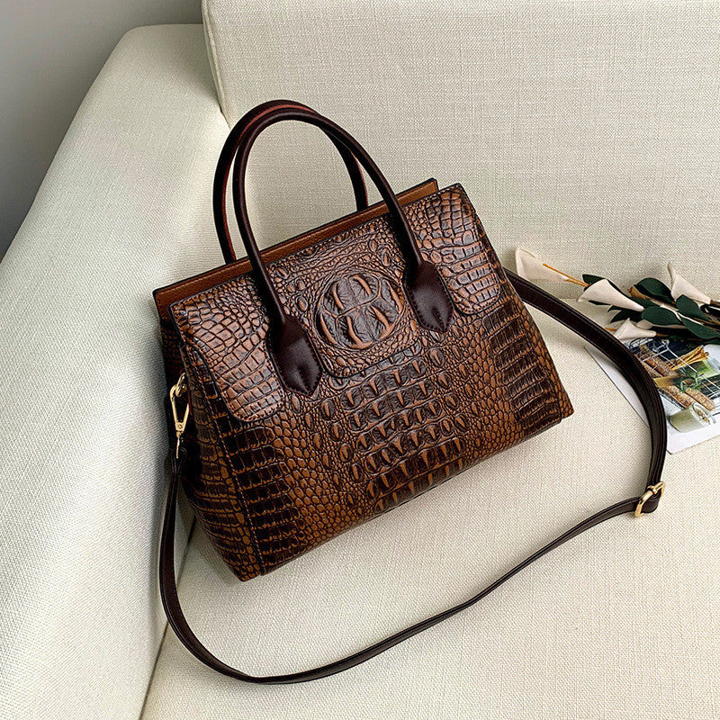 Bolsos de hombro con estampado de cocodrilo