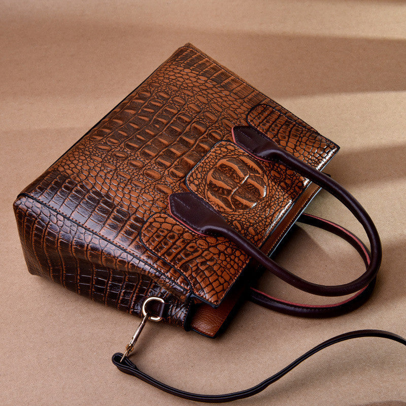 Bolsos de hombro con estampado de cocodrilo