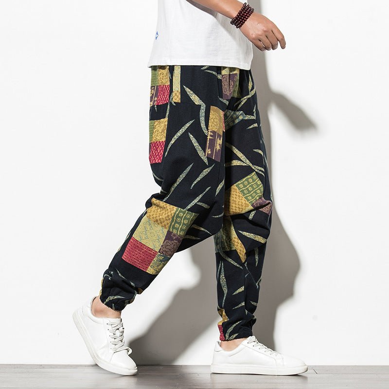 Summer Chinese Wind Bundle Foot Pants For Men Fattening - BAGMODA