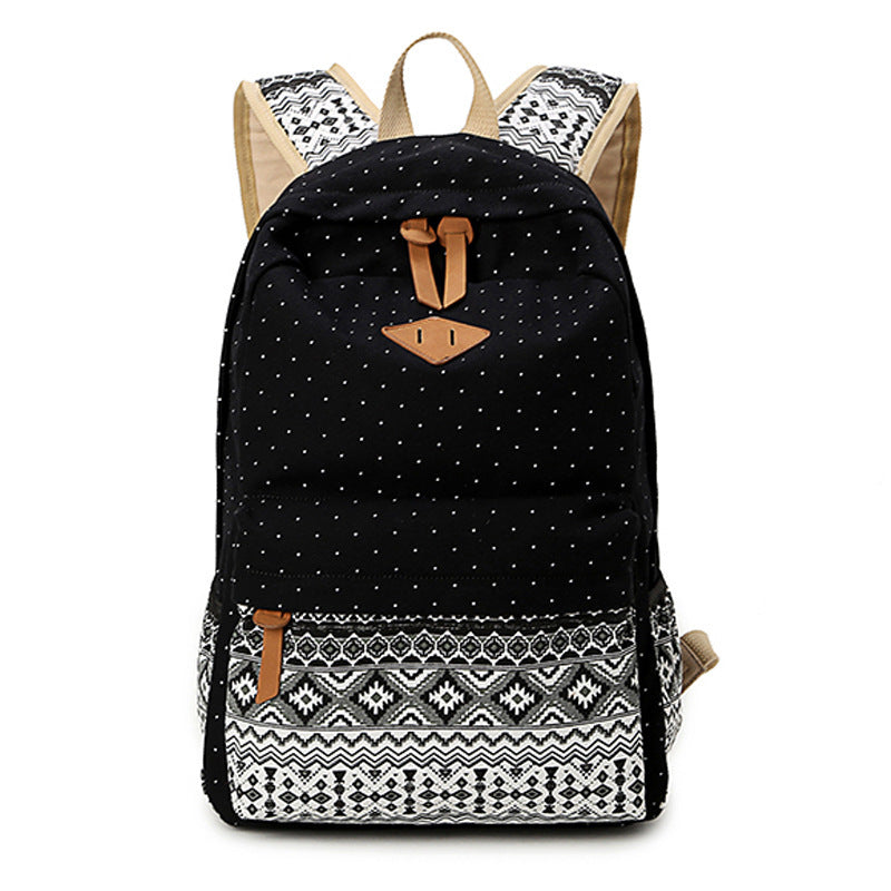Canvas Print Ms. Backpack Travel Casual Backpack Female Laptop Bag Student Bag