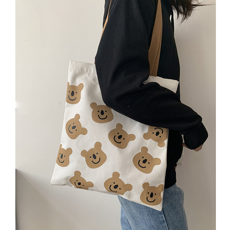 Strandtasche aus Segeltuch mit Cartoon-Bär