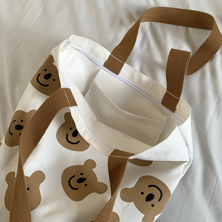 Strandtasche aus Segeltuch mit Cartoon-Bär