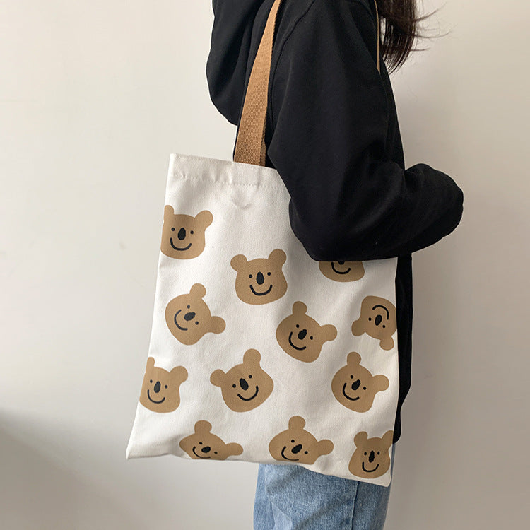 Strandtasche aus Segeltuch mit Cartoon-Bär