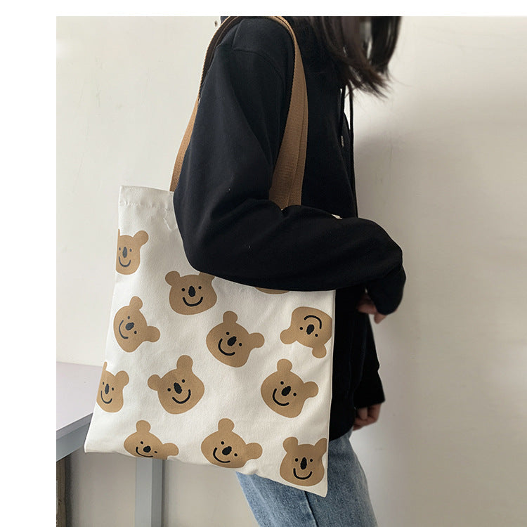 Strandtasche aus Segeltuch mit Cartoon-Bär